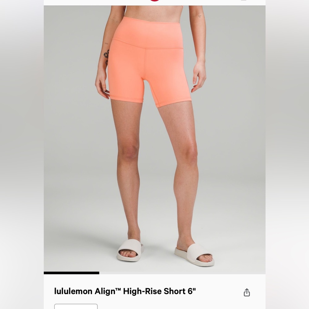 Lulu high waisted align biker shorts 6” - size 4